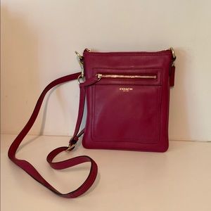 COACH leather crossbody purse in magenta
